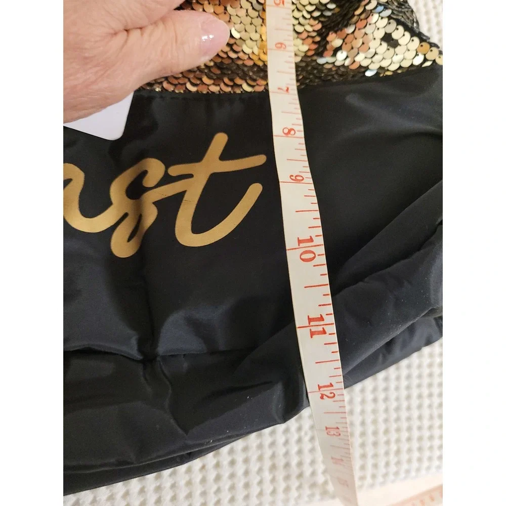 Justice Gymnast Duffle Bag Gold Sequin Kids Travel Bag Shoe‎ Compartment NWT